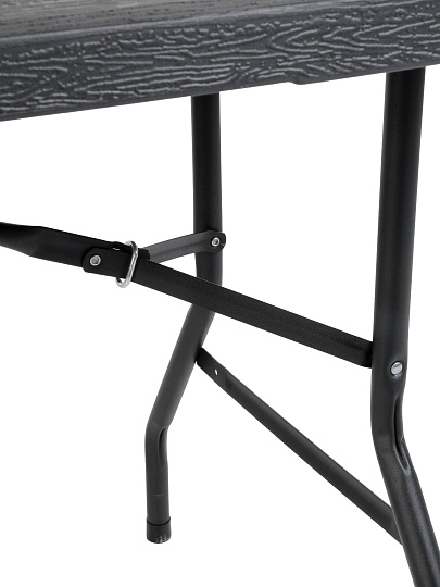 Стол садовый сталь, 180х70х74 см, прямоугольный, пластиковая столешница, черный, C010219