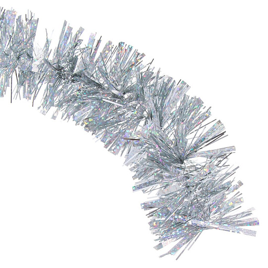 Мишура 1.8 м, 5 слоев, на проволоке, серебряная, диаметр 50 мм, Xmas Dream, 5-180-5