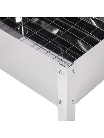 Мангал-коптильня 40х25х14 см, нержавеющая сталь, 0.5 мм, разборный, с крышкой