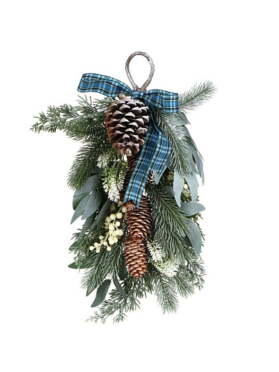 Композиция новогодняя подвесная 45 см, Еловая ветвь, SYSGZSA-4623113