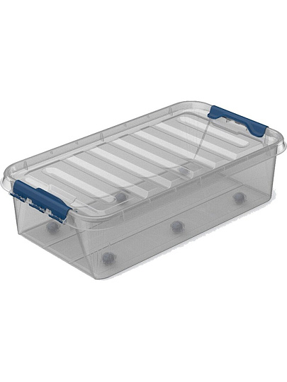 Ящик хозяйственный 35 л, с крышкой, на колесах, Полимербыт, Профи Комфорт, С79700