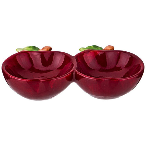 Менажница керамика, 18x10x4 см, 2 секции, Lefard, Красное яблоко, 782-166