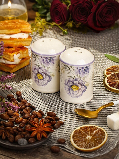 Набор для специй доломит, 8 см, 2 шт, 5.6х5.6х8 см, Daniks, Флорина