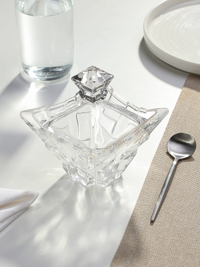 Сахарница 190 мл, стекло, 10х10х12 см, Y4-9057