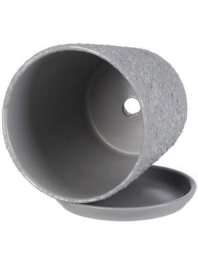 Горшок керамика, 1.5 л, 15х15.5 см, серый, Лава №3, 010327