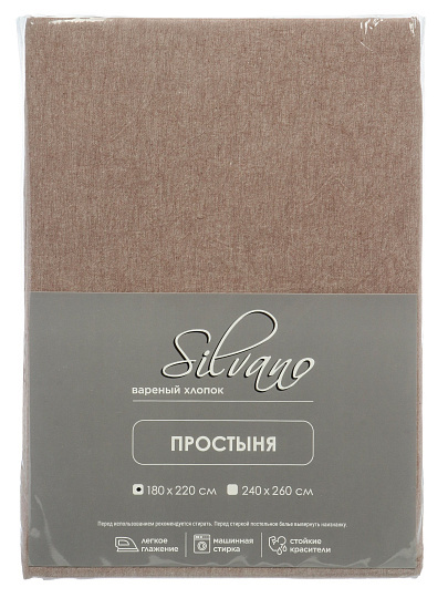 Простыня 2-спальная, 180 х 220 см, вареный хлопок, Silvano, м502, рисунок 6436