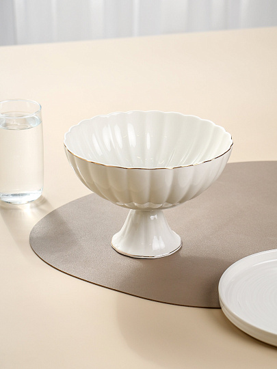 Ваза для фруктов, фарфор, на ножке, 14х20 см, Bonjart, 202409