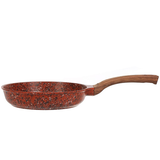 Сковорода алюминий, 24 см, антипригарное покрытие, Гурман, Granite Red, красная, ручка под дерево, ГМ2401 ГР
