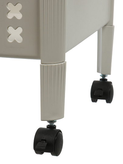 Полка универсальная, пластик, 3 секции, 41х30х83 см, на колесах, белая, Y4-11642