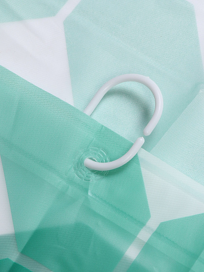 Штора для ванной 180х180 см, Peva, Элика-3, бирюзовая, Y4-11172