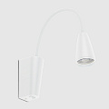 Светильник бра General Lighting Systems, Поэма, 50 Вт, GU10, на 1 лампочку, IP20, 5.5х4 см, на гибком основании, белый, 661942