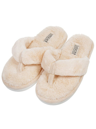 Тапки для женщин, текстиль, бежевые, р. 36-37, открытые, Флип-флоп, 352-364-11