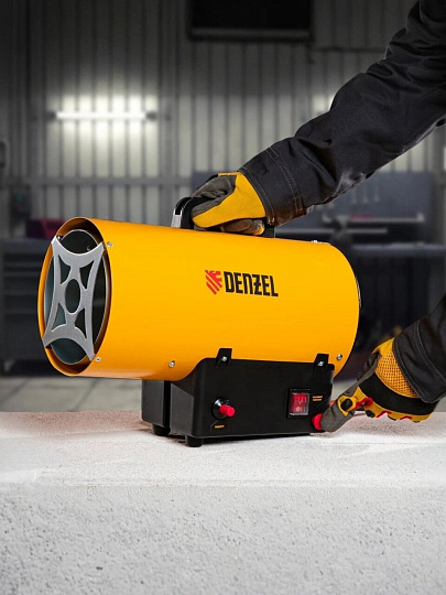 Пушка тепловая газовая, Denzel, GHG-10, 10 кВт, 300 м³/ч, 1 режим, круглая, 96476