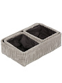 Набор корзин 3 шт, для хранения, прямоугольный, фланель, серый, 38х27х11.5, 22х18х11, 22х18х11 см, A190012 - фото 4