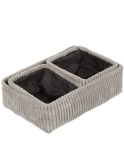 Набор корзин 3 шт, для хранения, прямоугольный, фланель, серый, 38х27х11.5, 22х18х11, 22х18х11 см, A190012