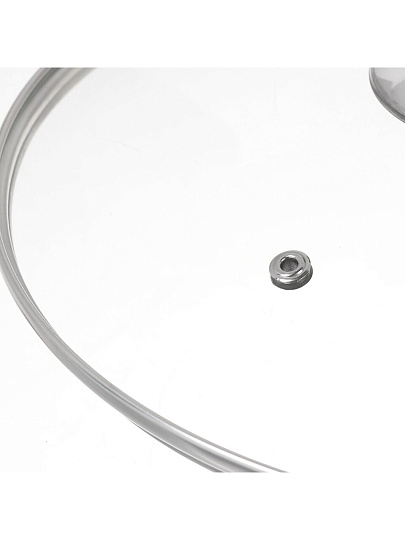 Крышка для посуды стекло, 22 см, Daniks, металлический обод, кнопка нержавеющая сталь, Д5722