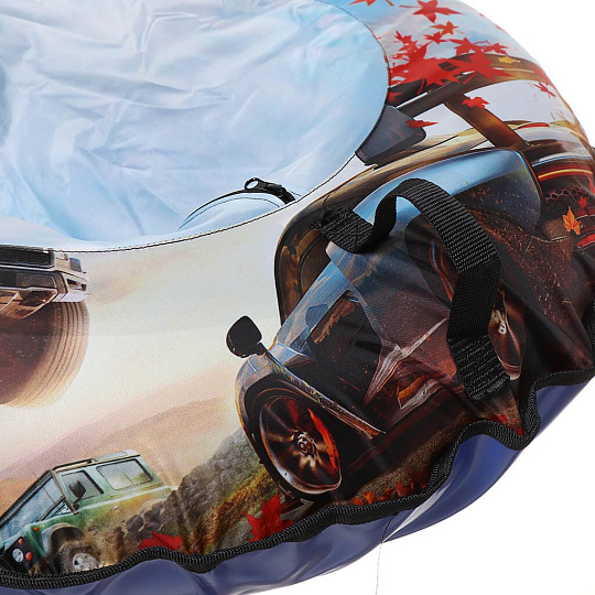 Санки-ватрушка Fani Sani, Red Cars, 80 см, 80 кг, с буксировочным тросом, с ручками, 81093