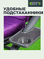Качели садовые 3-местные, 200х120х164 см, 300 кг, Green Days, раскладываются в кровать, лавандовые, без рисунка, YTGSW030-19-3220, с подстаканниками, металл - фото 2