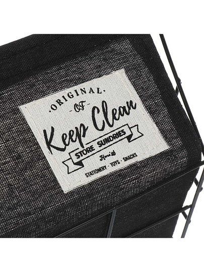 Корзина для хранения, 25х15х12 см, прямоугольная, черная, A290103