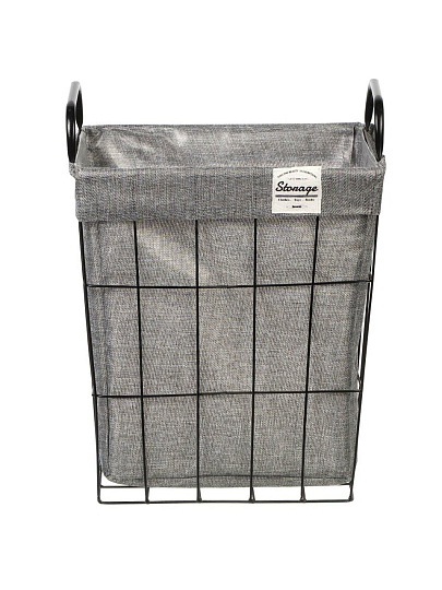 Корзина для хранения белья и вещей, 35х28х40 см, прямоугольная, серая, A290116