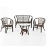 Мебель садовая Багама, темный коньяк, стол, 2 кресла, 1 диван, подушка клетка, 85 кг, 01/16 NEW ТК - фото 3