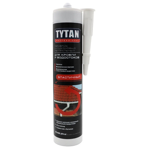 Герметик силиконовый, для кровли и водостоков, Tytan, 16653, 310 мл, коричневый, нейтральный