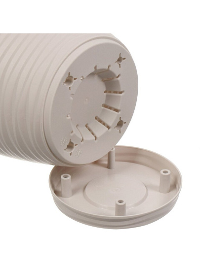 Горшок для цветов пластик, 1.7 л, 15х14 см, с поддоном, кремовый, Idea, Дюна, М 3068