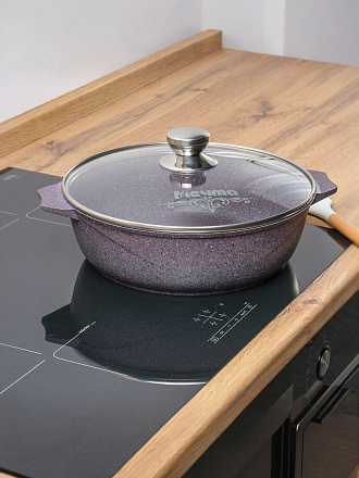 Жаровня алюминий, 28 см, 4 л, антипригарное покрытие, Мечта, Premium violet, 34904, с крышкой