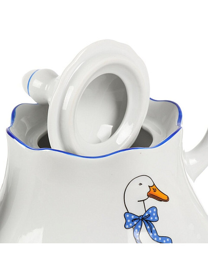 Чайник заварочный фарфор, 1.75 л, Добрушский фарфоровый завод, Гуси, Романс, 3С1777/1Ф34