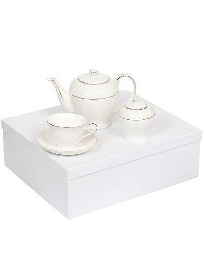 Набор чайный керамика, 14 предметов, на 6 персон, 250 мл, Daniks, Кембридж, Y4-3248, подарочная упаковка