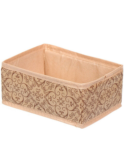 Кофр для хранения, складной, спанбонд, с молнией, твердые стенки, 6 шт, коричневый, с рисунком, В-222-19138