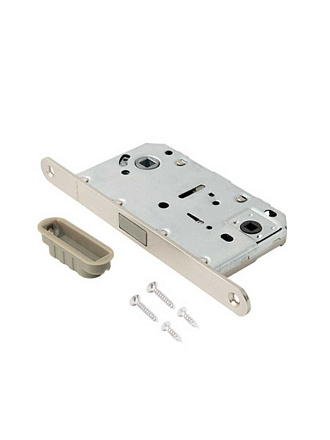 Защелка врезная, Code Deco, 5300-MC-WC-NIS, 31293, язычок пластиковый, с фиксатором, матовый никель