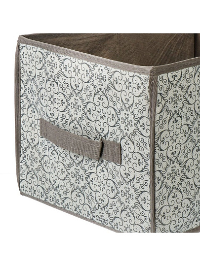 Кофр для хранения, 29х40х24 см, спанбонд, с ручкой, серый, с рисунком, ВС-23-294024