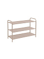 Полка для обуви, металл, 3 секции, 90х33х59 см, текстилен, бежевый металлик, Nika, ЭПС3