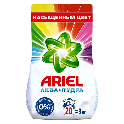 Стиральный порошок Ariel, 3 кг, автомат, для цветного белья, Color