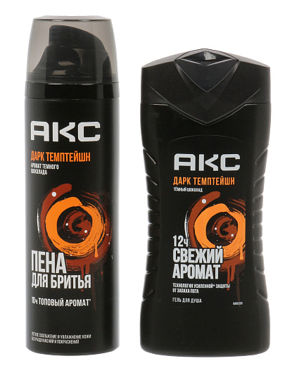Набор подарочный для мужчин, Акс, Дарк Темптейшн, пена для бритья 200 мл, гель для душа 250 мл
