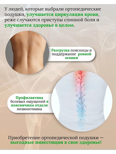 Подушка ортопедическая, 32 х 34, чехол полиэстер, с эффектом памяти, средняя, T2023-033