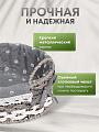 Корзина 25х10 см, круглая, плетеная, с металлическим каркасом и текстильной вставкой, с ручками, Y028-2 - фото 3