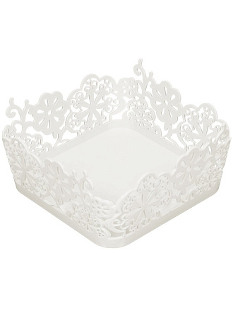 Сухарница пластик, 16.2х16.2 см, Альтернатива, Соната белая, М6034, белая