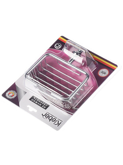 Мыльница настольная, Kleber, Expert, металл, 13х5.5х11.5 см, самоклеящаяся, KLE-LT034