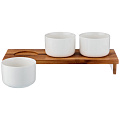 Соусник керамика, Lefard, 220 мл, 8.5х8.5х6 см, 3 шт, деревянная подставка, 235-102 - фото 2