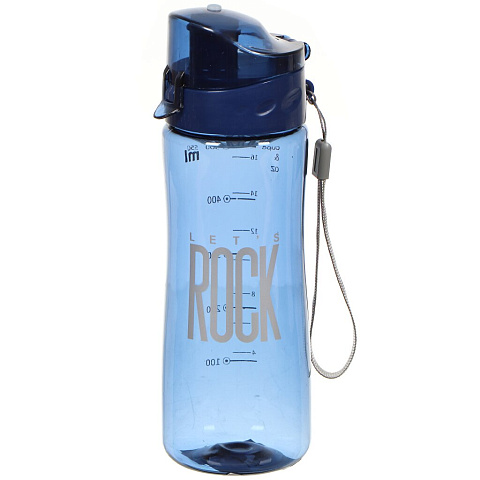 Бутылка питьевая 0.6 л, с трубочкой, YB-0529