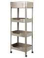 Полка универсальная, пластик, 4 секции, 39х28х102 см, на колесах, серая, Y4-11631 - фото 7