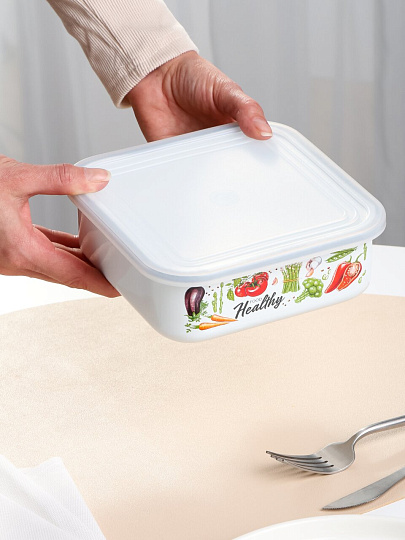 Лоток эмалированная сталь, 1 л, квадратный, Appetite, Veggies, 01-2507п/4