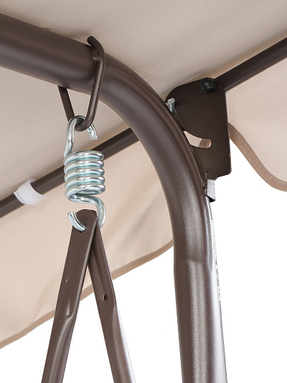 Качели садовые 3-местные, 170х110х153 см, 210 кг, Бежевый Зигзаг, металл, C060045