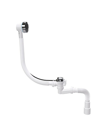 Сифон для ванны, с переливом, автоматический, межосевое расстояние 45 см, Aquanova, 1541