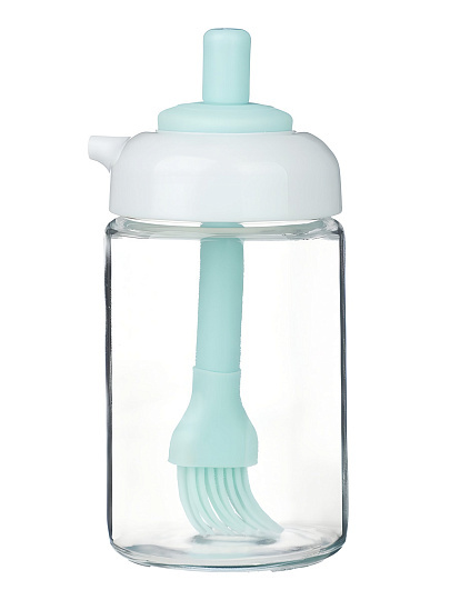 Бутылка для масла, стекло, 250 мл, 14х7 см, с кисточкой, силикон, Vetta, 828-348