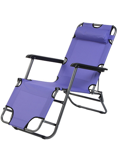 Шезлонг пляжный склад, мет-л, 153х60х80 см, 100 кг, фиолетовый, оксфорд 600D