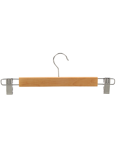 Вешалка для брюк и юбок, 34 см, дерево, с зажимами, Марья Искусница, LH044