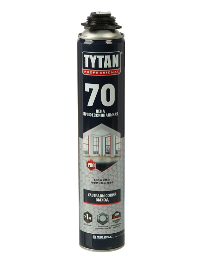 Пена монтажная Tytan, 70, профессиональная, 70 л, 870 мл, летняя, 18535